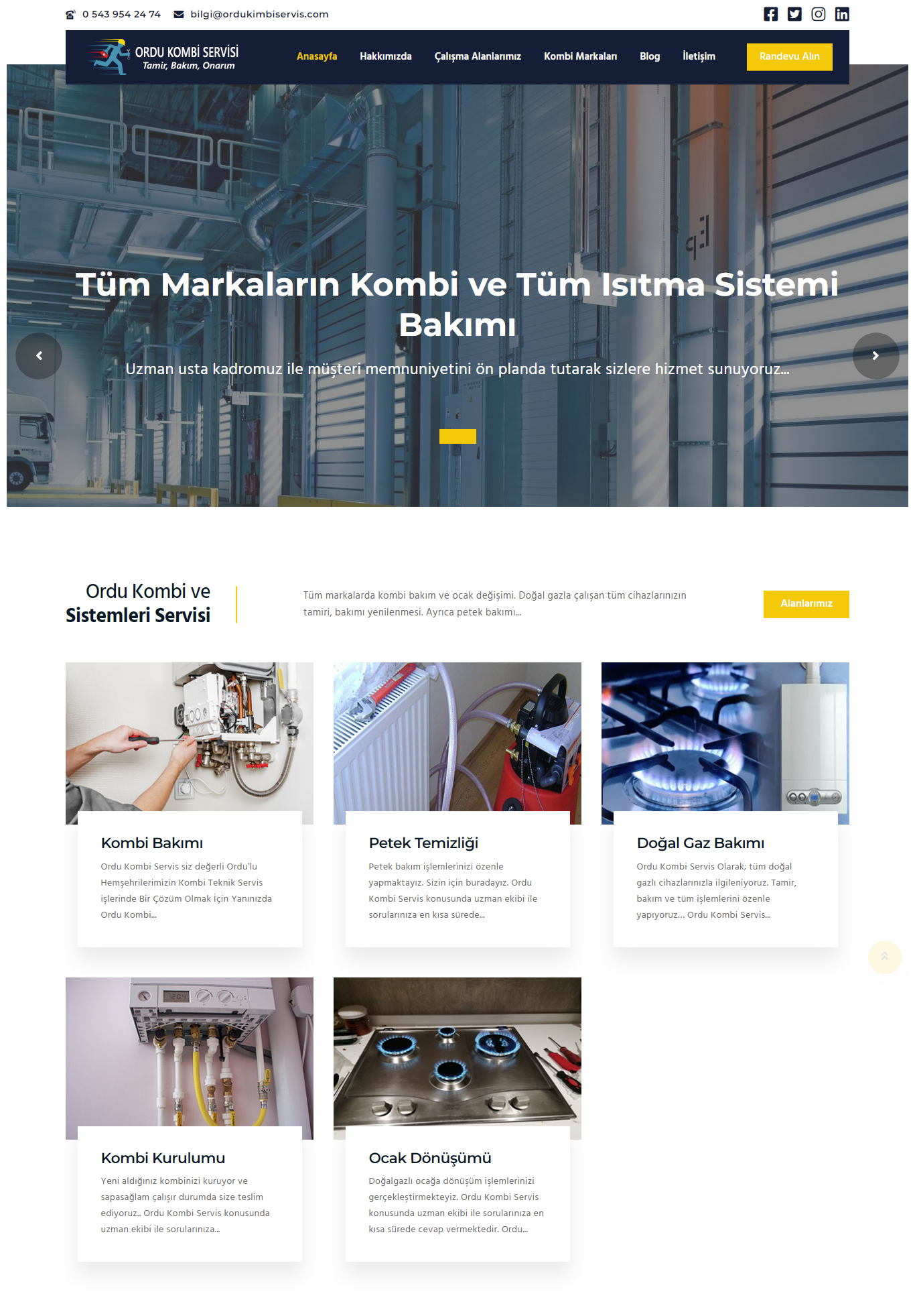 Ordu Kombi Servis Web Sitesi
