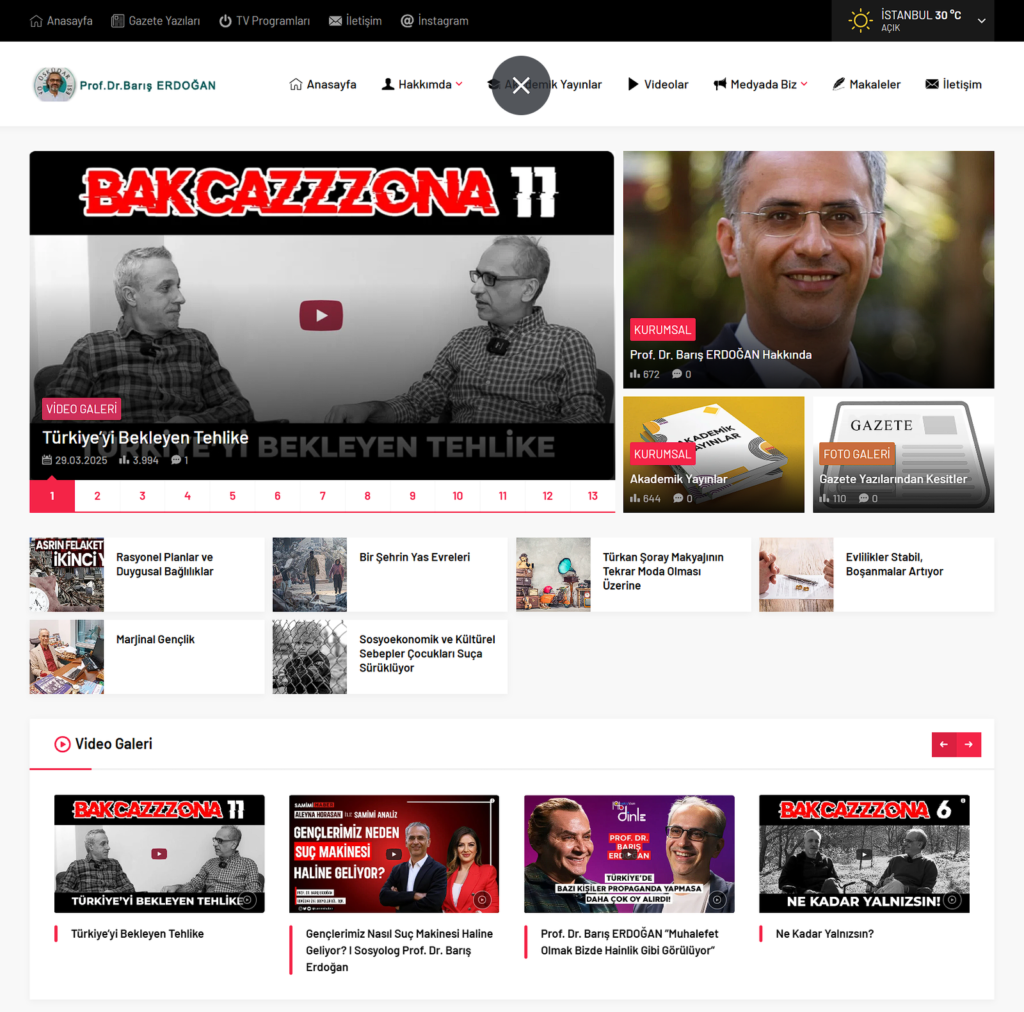 Prof. Dr. Barış Erdoğan Web Sitesi